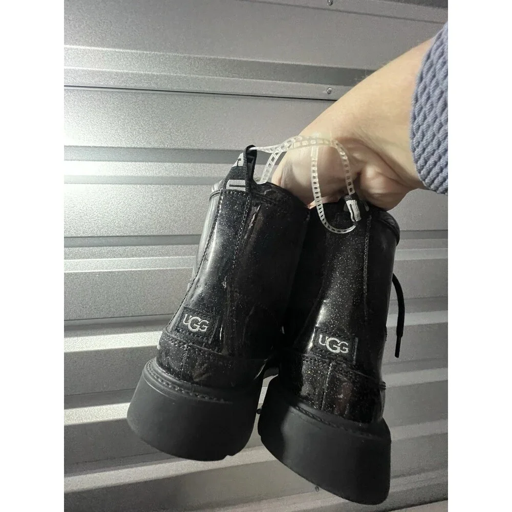UGG ROBLEY GLITTER Boots Big‎ Girls Size 6/38 Black